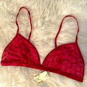 🎁 NWT Myla London Carnaby Red Silk Lace Bralette